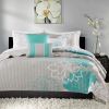 6 Piece Printed Cotton Quilt Set with Throw Pillows
