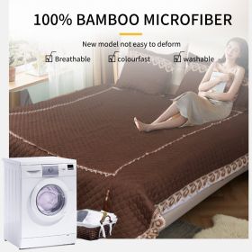5pcs Big Lace Edge European Noble Bedding Set, Tassel Pendant ,Bamboo Fiber Bedspread Set (Color: Brown, size: KING)