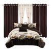 9 Piece Soft All-Season Washed Microfiber Cover Set , Queen/King/Calking Bedding Set With Pillowcases,Bedspread Print Curtains & Solid Curtains,Print