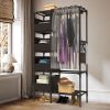 Portable Closet Wardrobe Clothes Storage Cabinet Organizer Garment Hanging Rack Shelves