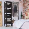 Portable Closet Wardrobe Clothes Storage Cabinet Organizer Garment Hanging Rack Shelves
