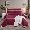 5pcs Big Lace Edge European Noble Bedding Set, Tassel Pendant ,Bamboo Fiber Bedspread Set