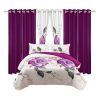 9 Piece Soft All-Season Washed Microfiber Cover Set , Queen/King/Calking Bedding Set With Pillowcases,Bedspread Print Curtains & Solid Curtains,Print
