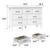 7 Drawer Dresser for Bedroom, Storage Cabinet With Metal Handles, Modern Closet Of Drawers for Living Room